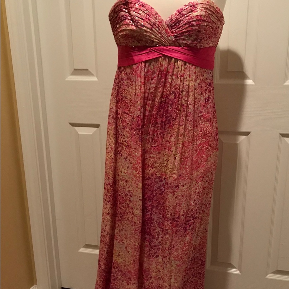 NWT!  BCBGMaxAzria formal floor silk-blend length dress